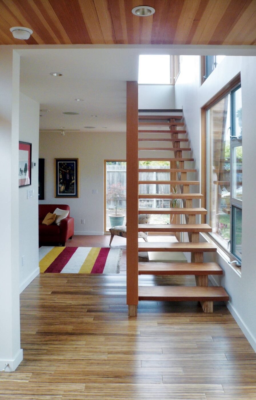 Modern Wood Staircase in Berkeley ADU