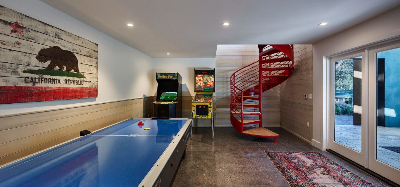 custom home game room wine country