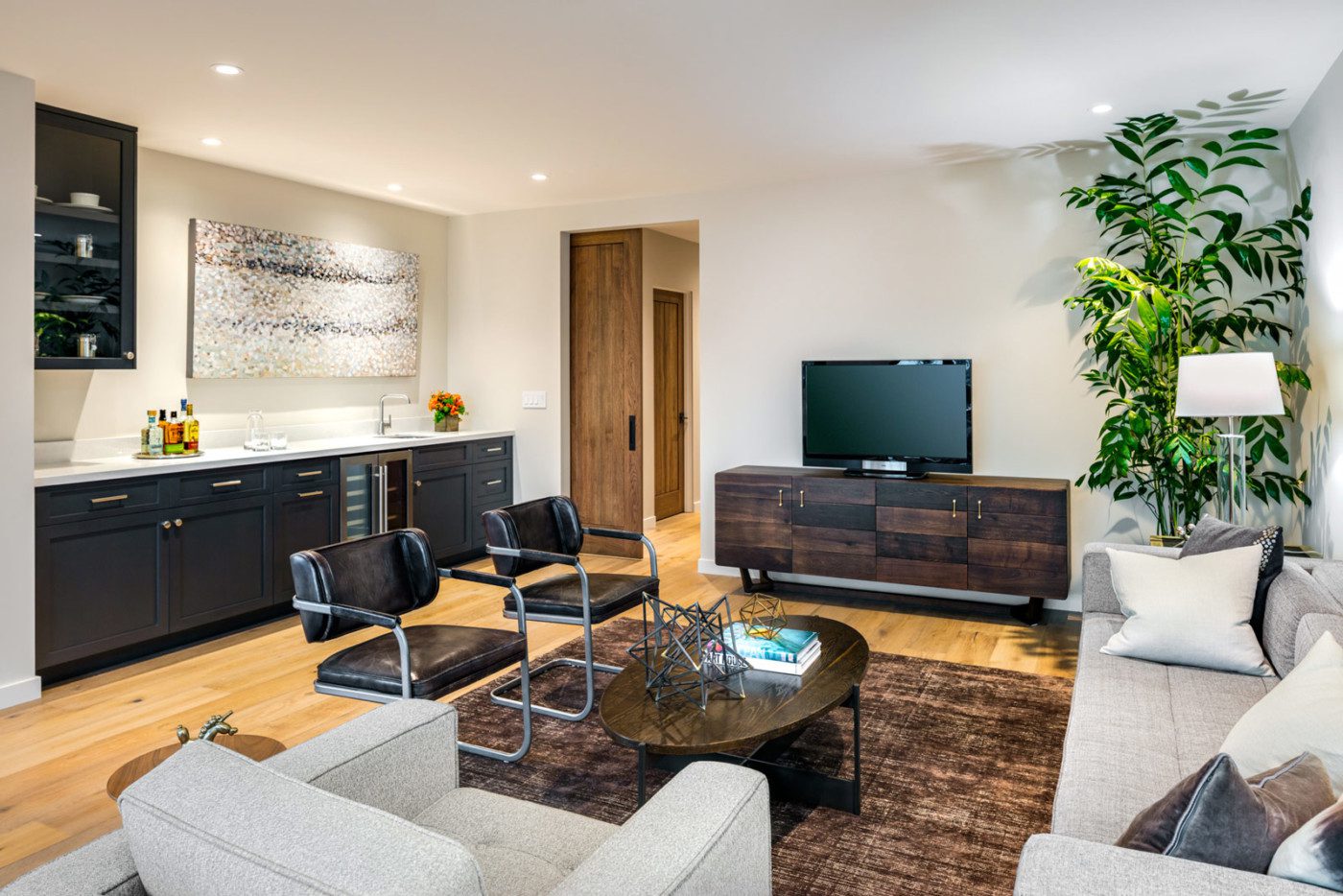 modern living room with TV in mill valley