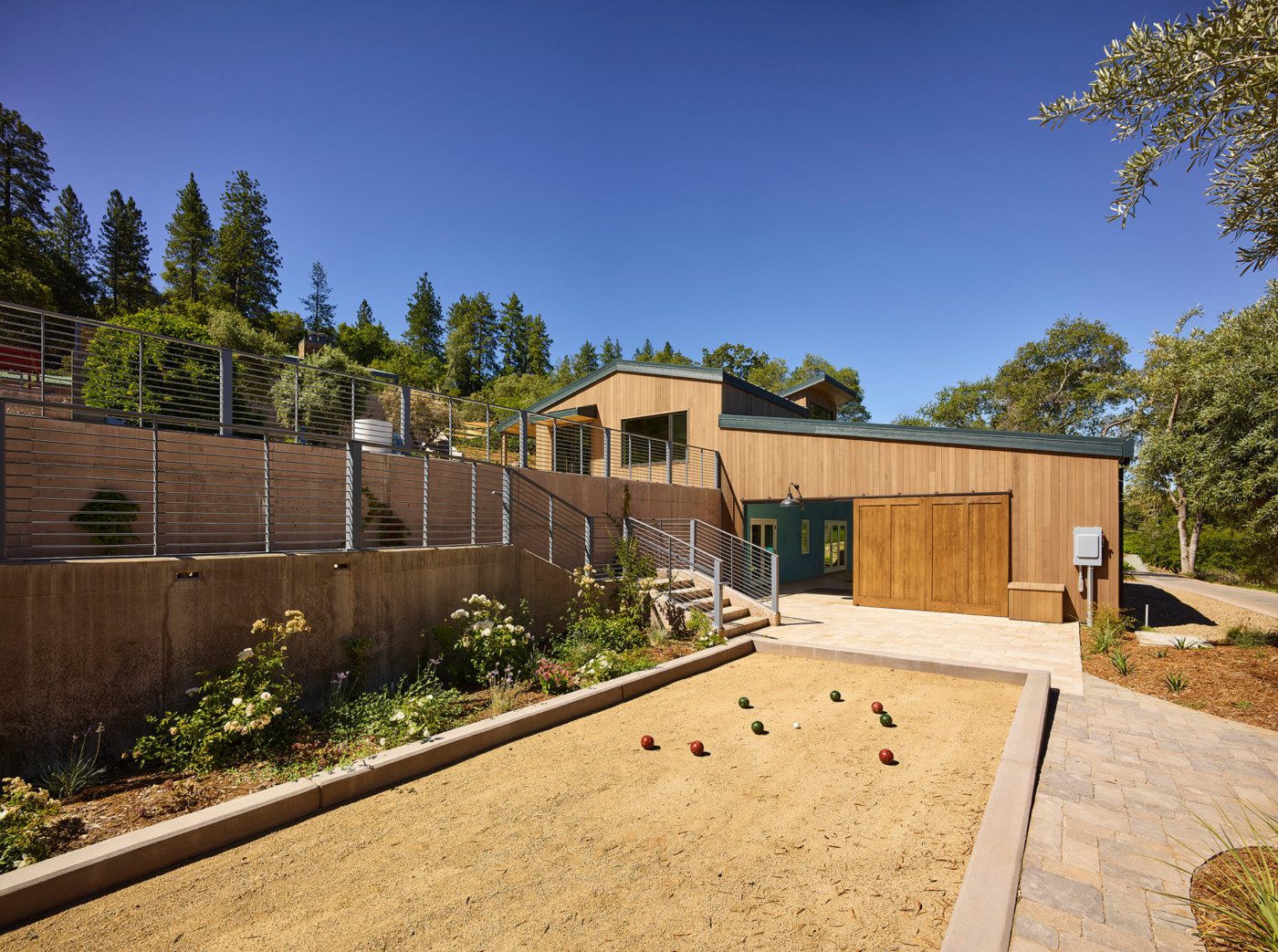 outdoor bocce ball court in amador county