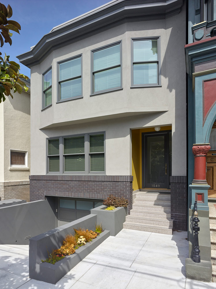 front entry with bay window modern home in san francisco