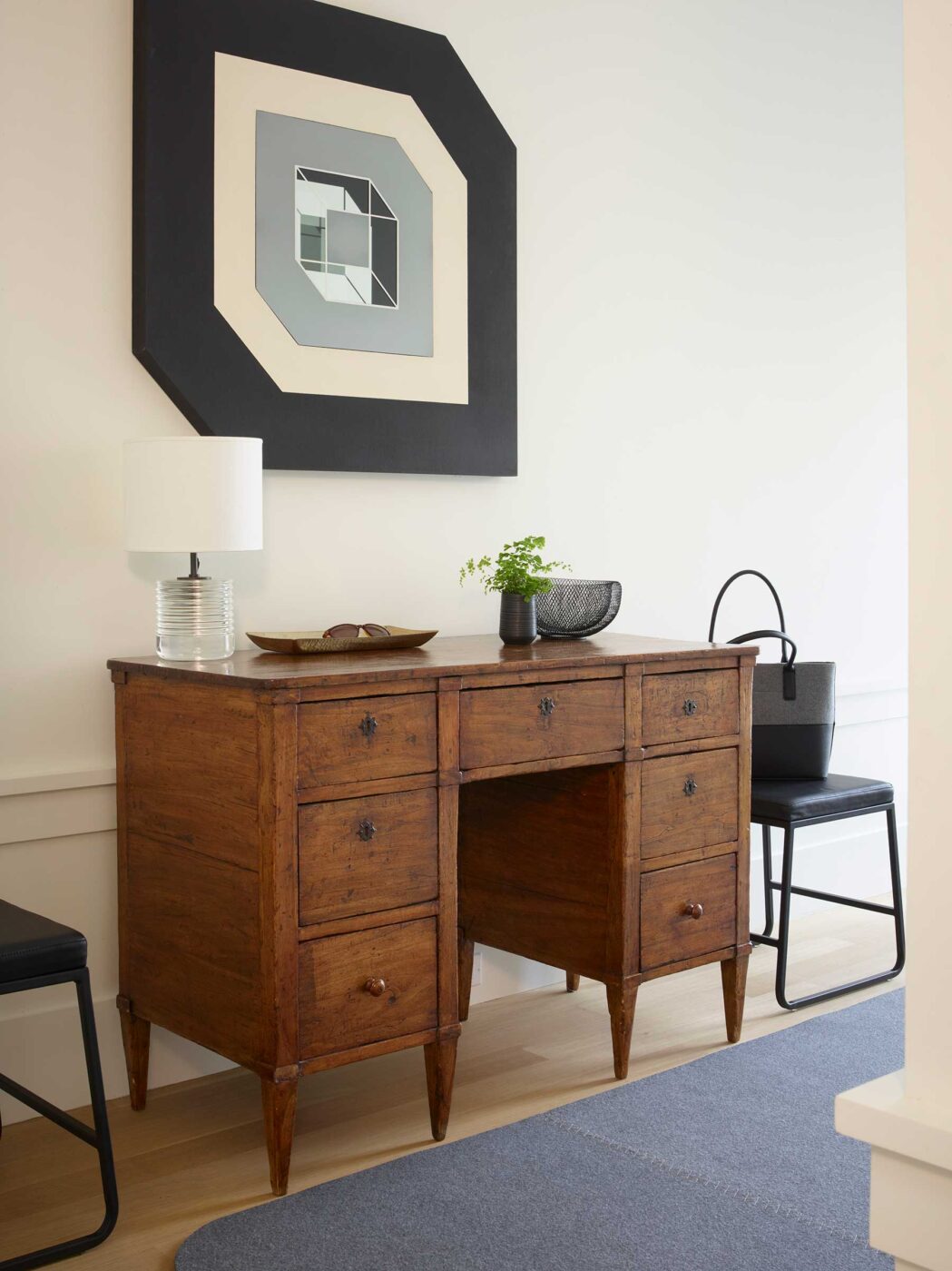 san francisco renovation architect entryway vintage desk and graphic picture