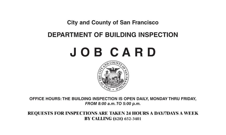 building permit job card