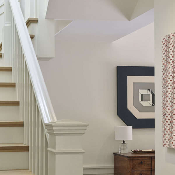 Modern Edwardian California Home with white stairway