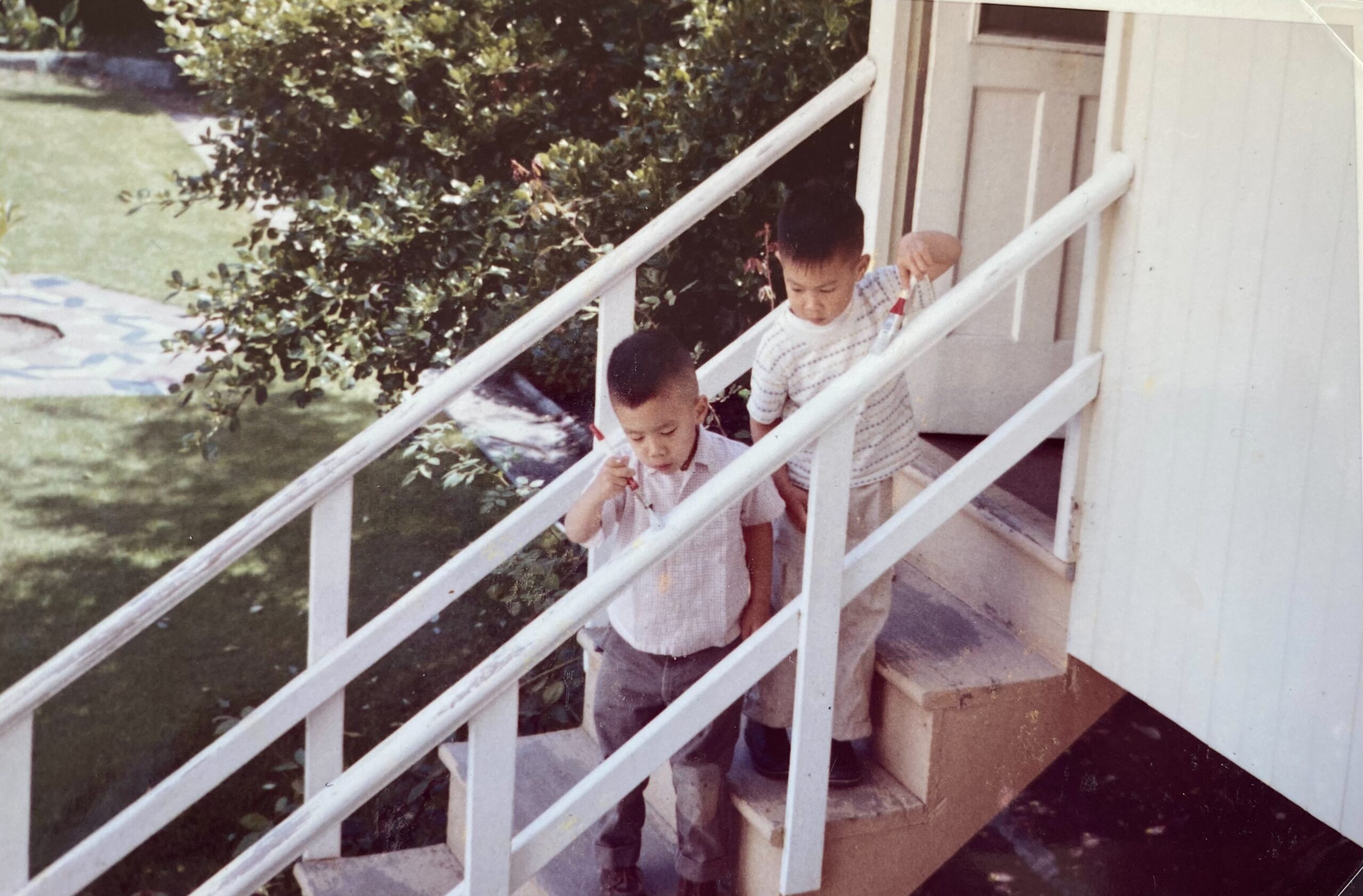 San Francisco childhood home children painting exterior stairway