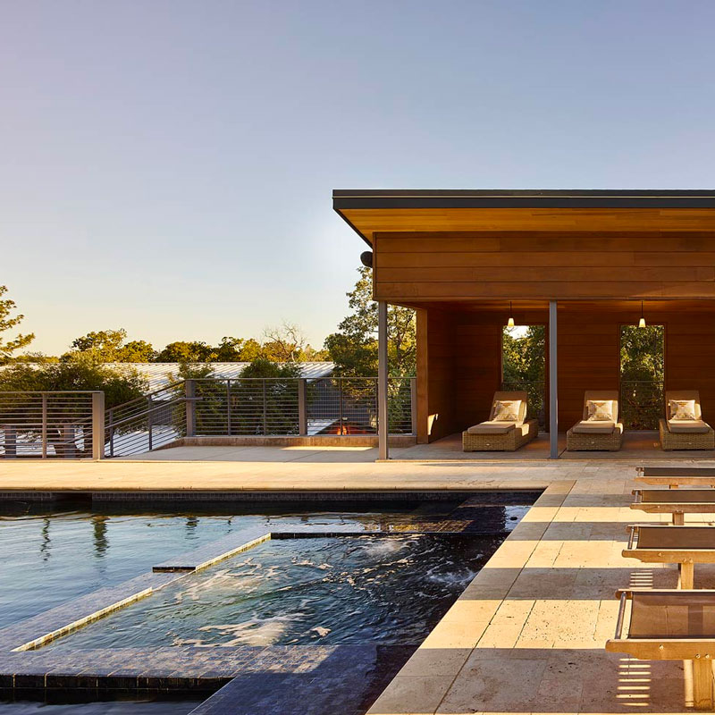 pool house at deck at amador design build project