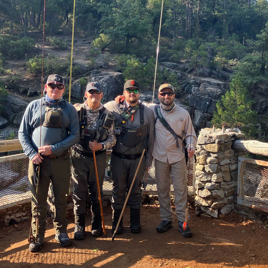 Anthony Gilleece with his friends on fishing trip