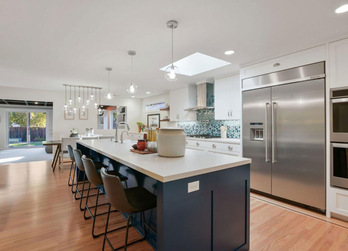Bay area home kitchen with island