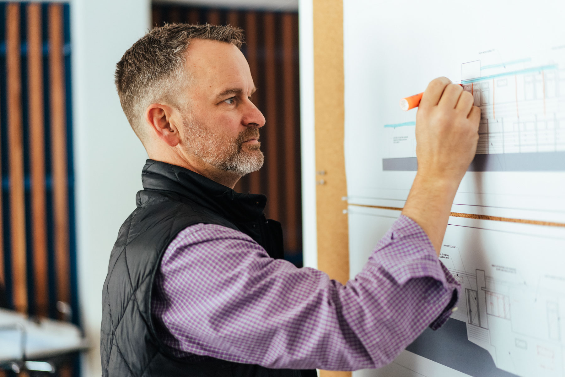 Man at white board